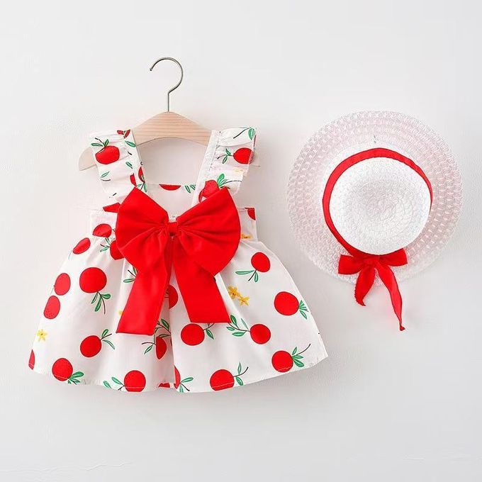 0-4 Year Old Girl Princess Strap Dress - Comes with Hat