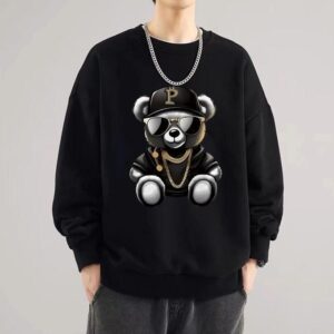 TOUPHY Men's Sweatshirt Casual Long Sleeve T-Shirts Pocket-Black